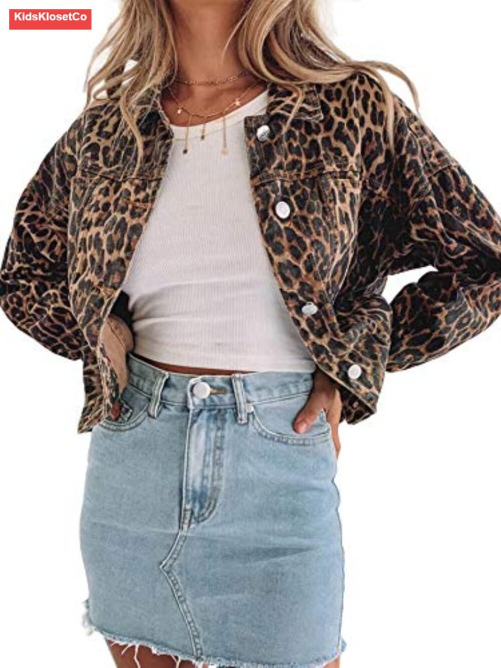 Women's Retro Aviator Bomber Jacket with Leopard Print Accent